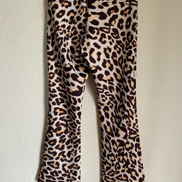 $345 LE SUPERBE CATHOUSE Leopard Flared Ankle Pants Old Money Mob Wife Size 0 - Picture 9 of 13
